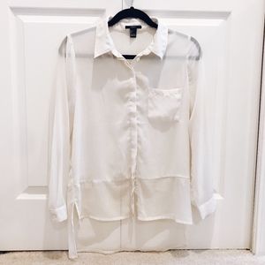 ❗3/$20 Forever 21 long sleeve cream colour blouse